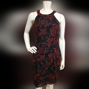 💙 82. Le Chateau Size 10 Black And Dark Lace Dress